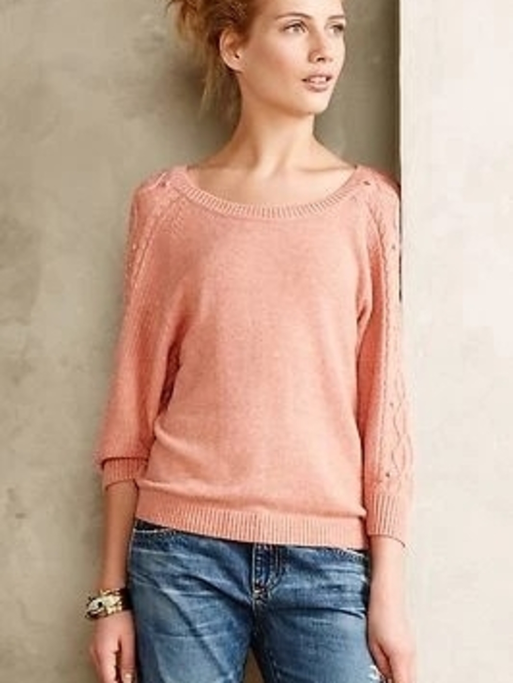 Anthropologie Women's Dusty Rose Dolman Sweater